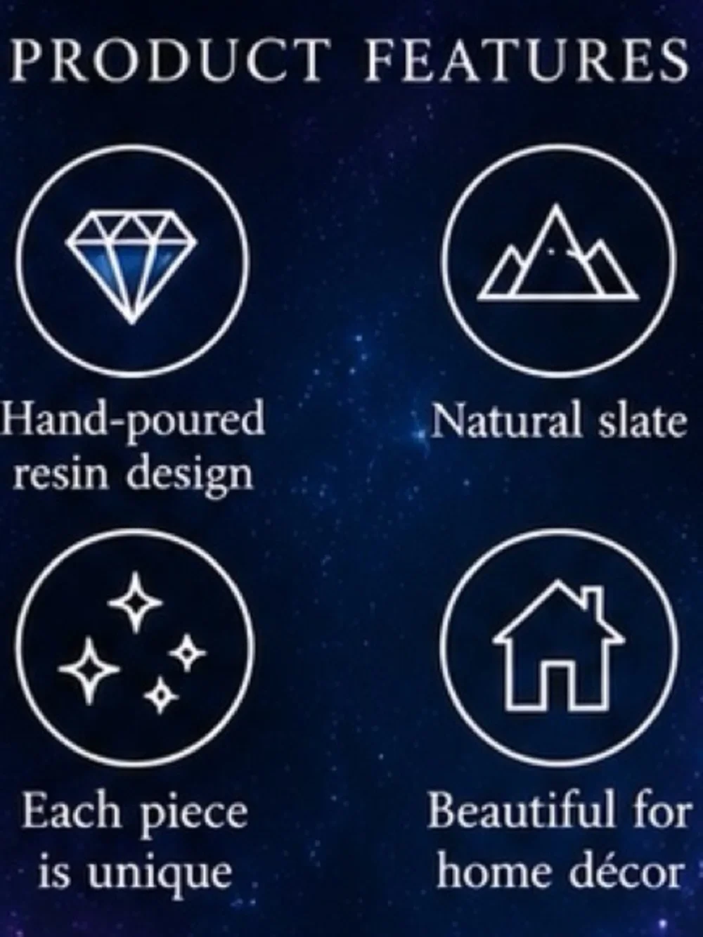 Galaxy inspired resin slate